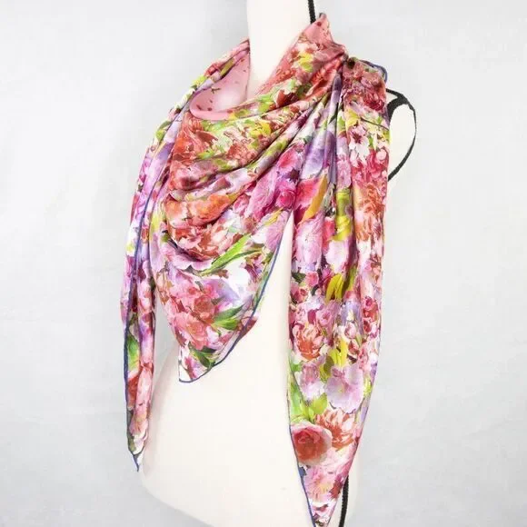 Silk floral print over size‎ scarf